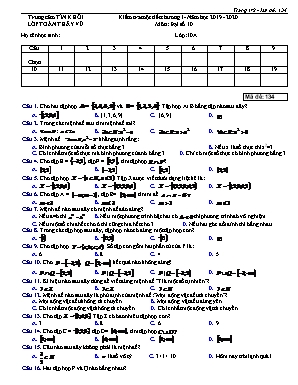 Bộ đề kiểm tra 1 tiết Chương I môn Đại số Lớp 10 - Năm học 2019-2020 - Trung tâm Tín Khôi
